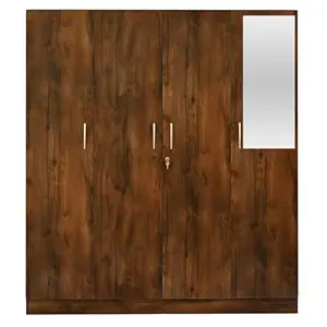 Outkraft Meereen 4 Door Wardrobe in Dusky Basalt Finish with Mirror (OKT-2004)