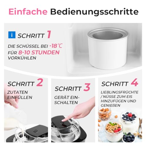 Foto von Eismaschine 2L mit Rezeptbuch und Eisportionierer