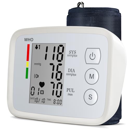 Blood Pressure Monitor Automatic Bp Monitors for Home Use – Large Screen, Adjustable Blood Pressure Cuff (8.7"-16.5"), 2x90 Memory, Dual Power Supply, Easy-to-Use and Travel Bp Machine