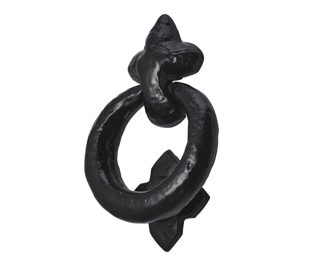 Old Hill Ironworks 95mm Antique Ring Door Knocker - Black