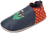  Robeez Unisex Baby HOT DRAGON Hausschuh, Marineblau, Rot, 25 EU