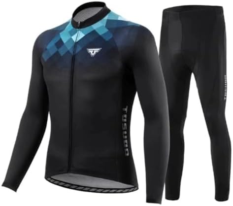 Tuta Ciclismo Invernale Uomo In Pile – Maglia E Pantaloni Imbottiti Con Gel 3D, Termici E Traspiranti, Adatti Da -5°C A 16°C