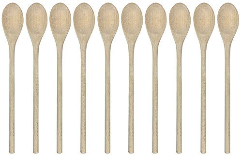 Kochlöffel Holzkochlöffel Holzlöffel Back-Löffel zum Kochen und Basteln 35 cm oval 10 Stück Cover
