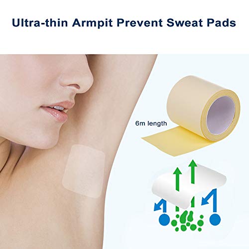 ROWCES 1 Roll Axilas Descartáveis Evitar Almofadas de Suor Transparente Nas Axilas Antiperspirante S