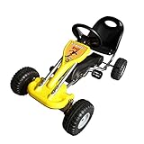 vidaXL Pedal Gokart 89x52x51cm Gelb Kinderfahrzeug Tretauto Gokart Rennkart