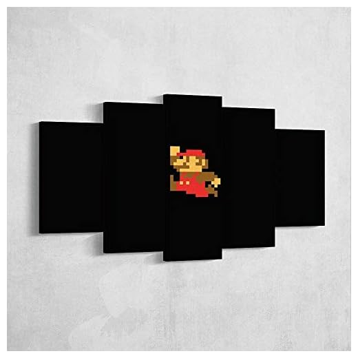 Gmoope Tryck på duk 5 delar väggkonst tryck canvas målning super Mario 14 8 bit mario spel Hd tryck 5 paneler canvas bilder poster hem väggdekoration konstverk väggmålning foto
