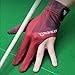 Wnddle Pool Glove Left Hand, Billiard Pool Gloves for Left Hand 3 Finger, Snooker Cue Sport Glove Popular, Billiards Glove, Sizes for Men & Women (Red)