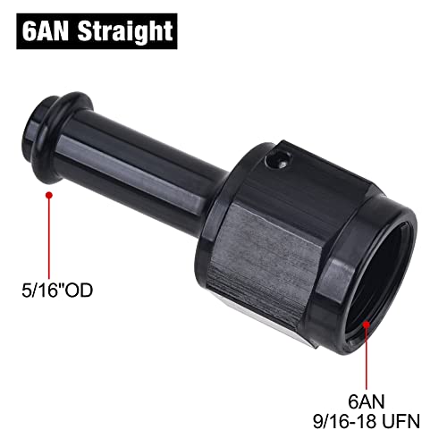 Evil Energy 6An Female To 5/16" Barb Hose Fitting Straight Swivel #TOP1