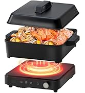Olayks Portable Induction Cooktop, 1500W Induction Cooktop with 6 Temperature 8 Power Settings, 9...