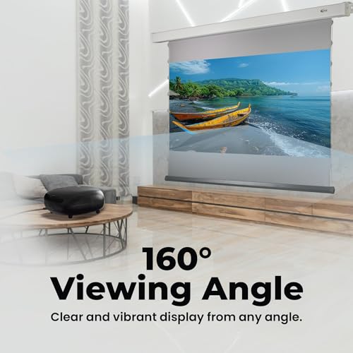 Image of Otek M65 65 Inch Motorized Projector Screen 16:9 ALR Fabric Gain 1.8 Wall Mount Electric Screen with Wireless Remote Ambient Light Rejecting Front Projection Compatible