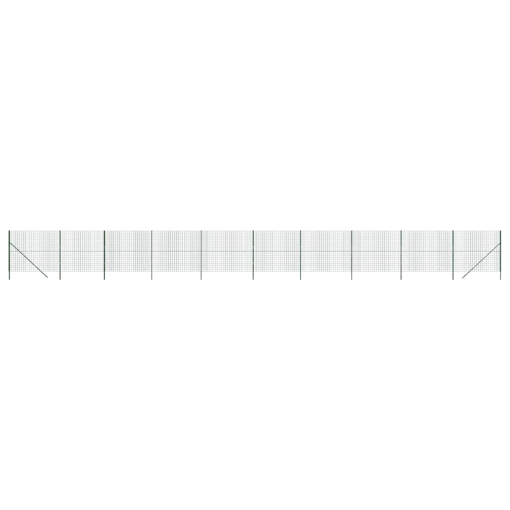 Valla de malla de alambre galvanizado, color verde, 0,8 x 10 m, de acero para la delimitación segura de parcelas y recintos para animales