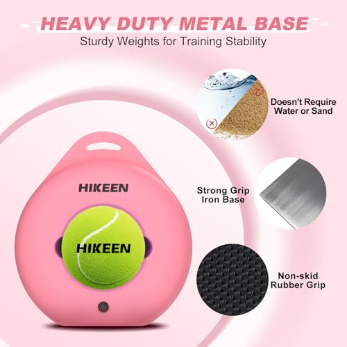 Image of Hikeen Premium Tennis Trainer Rebound with Metal Base,Portable Solo Tennis Trainer Set with 3 Highly Elastic String Balls,Tennis Practice Equipment for Adult Kids an Beginners