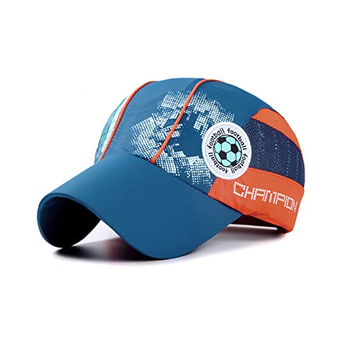 HAOZAIKEJI Football Baseball Cap for Boys Summer Running Mesh Sun Cap Children Quick Dry Sport Hat for Beach Camp Hiking Park