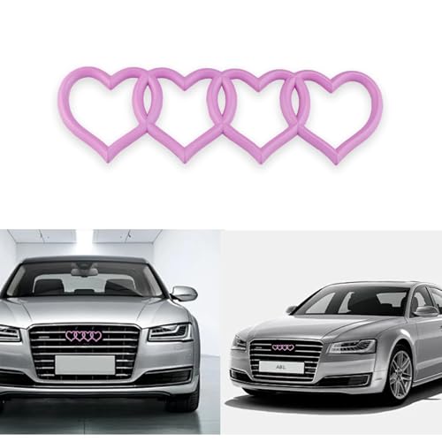 Image of Love Logo Rear Trunk Badge, Car Tail Replacement 3D Decorative Sticker (Pink)