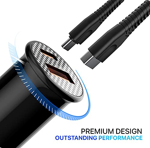 Image of DR VAKU USB C Car Charger, 38W Dual Port Fast USB Car Charger with Power Delivery & Quick Charger 3.0 Compatible with iPhone12 / 12 Pro /Max / 12 Mini /iPad Pro 2020,MacBook - Black