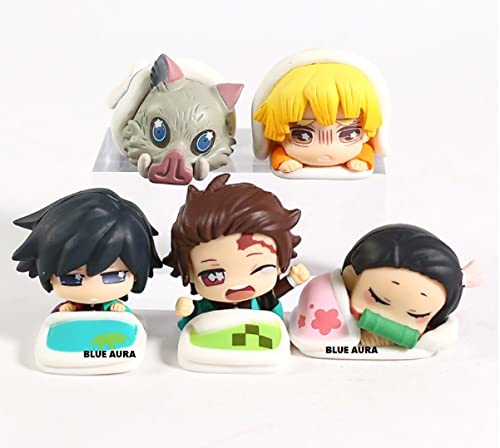 Blue Aura Demon Slayer Action Figure Height-5CM Miniature Toy Set of 5 Figures for Anime Fans PVC Multicolour(Set of 5 Nezu Tanjiro) (B09PLDXFLX) Amazon Price History, Amazon Price Tracker
