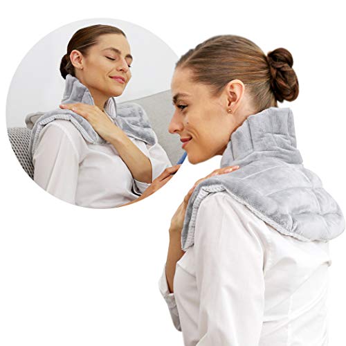 Heating Pad Solutions - Neck Buddy Plus - Lavender Heating Pads for Neck and Shoulders | Natural Microwavable Hot Packs for Pain | Reusable Neck Pain Relief Devices with Soothing Lavender Aromatherapy