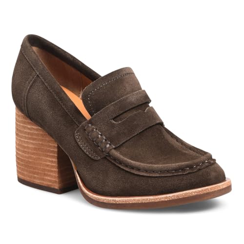 Image of MOOMMO Women Chunky Platform Loafers Pumps Round Closed Toe Slip On Penny Loafers Suede Block High Heels Oxford Shoes Formal Classic Thick Heel Dress Loafer Office Ladies Vintage Comfort 4-11 M US