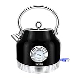 KABELLOSES & RETRO-DESIGN: Der Kesselkörper und die Basis sind getrennt und um 360 ° gedreht. Wir können den Kessel nach Belieben platzieren. Der klassische Wasserkocher im klassischen Vintage-Design ist eine großartige künstlerische Dekoration und ein ideales Geschenk für Familien und neue Hausbesitzer.