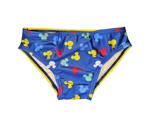 Ellepi Bañador slip niño con Mickey Mouse Disney | Mar y Piscina | 12-18-24 meses | Comodidad y ajuste perfecto | Lavable en lavadora, azul claro, 18 Meses