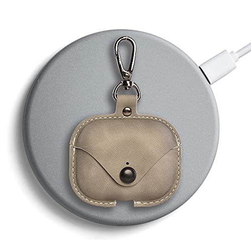 Image of Emmett Case Compatible with Airpods Pro, Premium PU Leather AirPods Pro Case Cover (Grey)