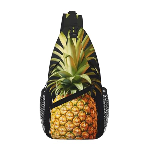 Sac à bandoulière léger unisexe voyage randonnée petit sac à dos imprimé peinture ananas