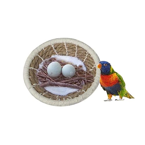 Toyvian Hand Woven Rope Bird Nest for Breeding Natural Durable Nest Supplies with Cushion Random Color for Parrots and Birds Multi Functional and Home Decor