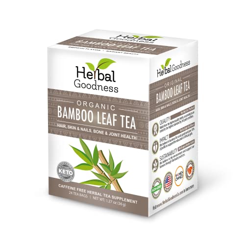 Bamboo Silica Supplements Herbal Tea 24 Bags - Organic Hair, Skin and Nails Vitamins Collagen Tea - Traditional Medicinals Tea for Facilitating Digestion, Detoxification & Strengthening Teeth & Gum