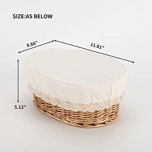 Yahuan Round Bread Basket Serving Woven Bread Baskets Wicker Basket Sourdough Proofing Basket With Removable Liner And Cover (Wicker) #TOP2