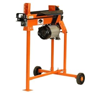 Forest Master FM5T-TC Electric Log Splitter 5 Ton - 9 Second Cycle Time - Pre-Filled Ready for Use - UKCA/CE Compliant - Includes Workbench, Guard and T Stand