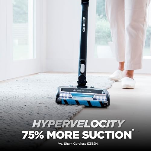 Shark IZ682H Vertex Pro Lightweight Cordless Stick Vacuum with DuoClean PowerFins, Black/Silver