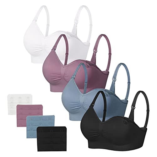 Image of JAMRID Sleeping Nursing Bras for Breastfeeding Maternity Bras for Pregnancy Pumping Bra Underwear with Extra Extenders