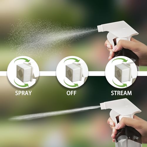 4 Pack 300ml Clear Black Plastic Spray Bottles - Premium Adjustable Nozzles for Lawn & Garden, Hair Care, and Cleaning Supplies4