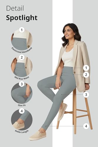 Image of Women's Cotton Lycra Ankle Length Leggings | Regular Rise, Soft 4 Way Stretch Fabric | Casual & Ethnic Wear