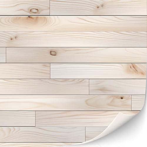 3 Blatt Selbstklebender Fußbodenbelag für Puppenhäuser Maßstab 1:12 (Creme-farbene Eiche 2)