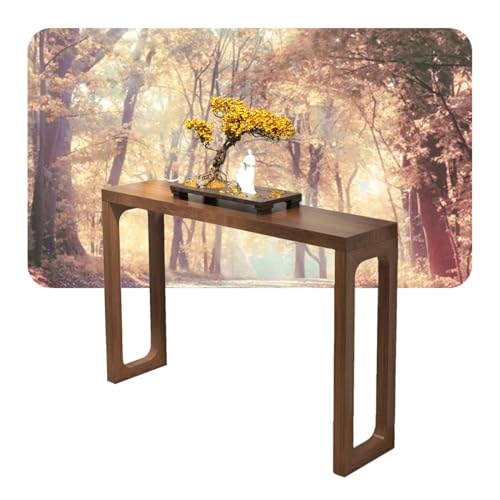 Mesa de entrada rústica para pasillo estrecho de madera 4