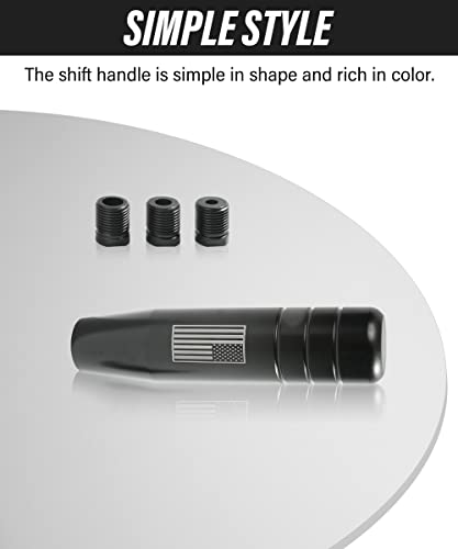Yakefly Gear Stick Shifter Knobs,American Flag Design Metal Long Shifter Knob,Aluminum Alloy Weighted Gear Lever Metal Stick Shifter Handle,Car Shift Handle Knob (Black) #TOP5