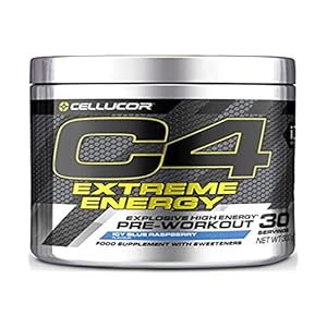 Pre-workout Powder C4 Extreme Energy Icy Blue Raspberry | Pre-workout Energy Drink Supplement | 300 mg Cafeïne + Bèta-alanine + Creatine-monohydraat | 30 Doseringen