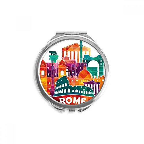 Miroir rond maquillage de poche italie rome paysage touristique multicolore portable