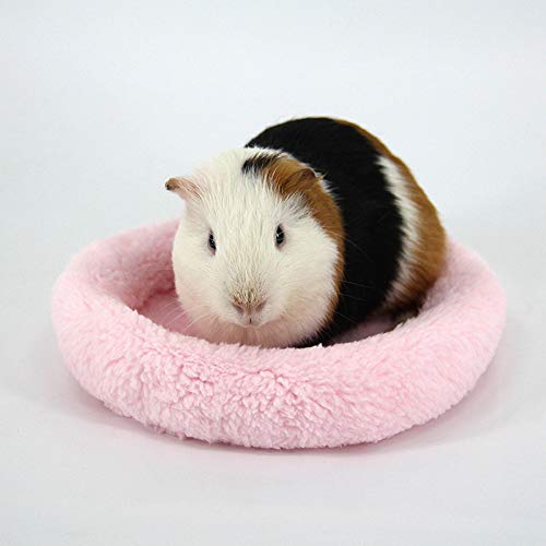 Honggun® Hamster Nest, Hamster Bed Mat Circular Shaped Warm Soft Comfortable Washable Pp+Velvet For Mice, Guinea Pigs And Other Small Animals (L, Pink) #TOP5