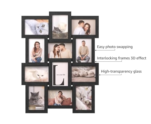 SONGMICS-Collage-Picture-Frames-4×6-for-Wall-Decor-Set-of-12-Multi-Family-Photo-for-Gallery-Decor-Hanging-Display-Assembly-Required-Ink-Black SONGMICS Collage Picture Frames 4×6 for Wall Decor Set of 12 Multi Family Photo for Gallery Decor Hanging Display Assembly Required Ink Black