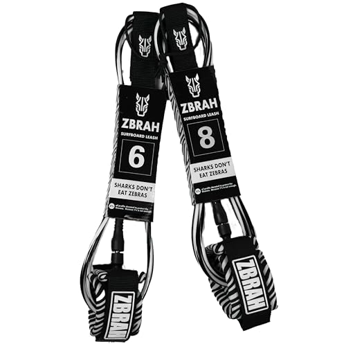 ZBrah-Surf-Premium-Surf-Leash-Biomimicry-Max-Strength-Lightweight-for-All-Types-of-Surfboards-7mm-Thick-14-6-and-8-Feet ZBrah Surf - Premium Surf Leash Biomimicry, Max Strength, Lightweight, for All Types of Surfboards. 7mm Thick (1/4") 6 and 8 Feet - Image 1