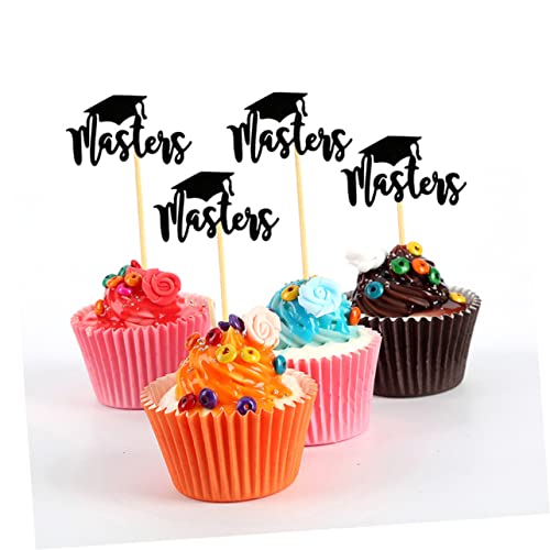 PRETYZOOM 12Pcs Capacillos Para Cupcake Decorações De Bolo De Papel Palitos De Bolo Cupcake Picks Ch