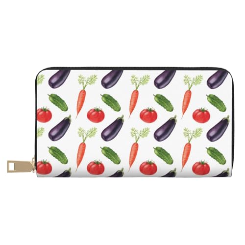 Portefeuille pour cartes d'aubergine et tomate en cuir pour vos sorties