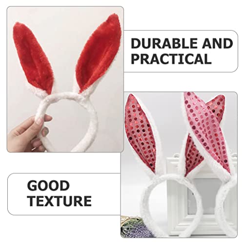 SAFIGLE Tiara De Orelhas De Coelhinho Da Páscoa De Pelúcia 10 Pçs Argola De Cabelo De Coelho Orelha