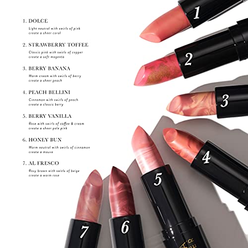 Laura Geller New York Italian Marble Sheer Lipstick - Al Fresco - Hydrating & Lightweight - Vitamin E & Caster Seed Oil - Cream Finish #TOP7