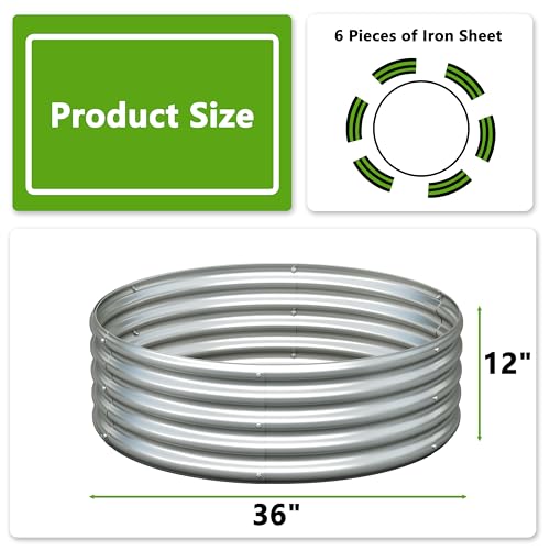 Cama de jardín elevada redonda de acero galvanizado en pack de 2 unidades para huerto casero 3