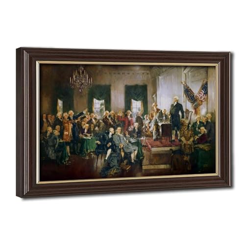 Impression sur toile Constitution USA Howard Chandler Christy décoration murale salon Hanga