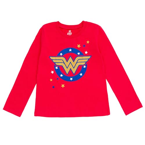 DC Comics Justice League Batman Superman Wonder Woman Girls 3 Pack Long Sleeve T-Shirts Little Kid to Big Kid4