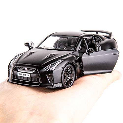 Modelo a escala 1:36 de coche GTR R35 Supercar negro miniatura 5